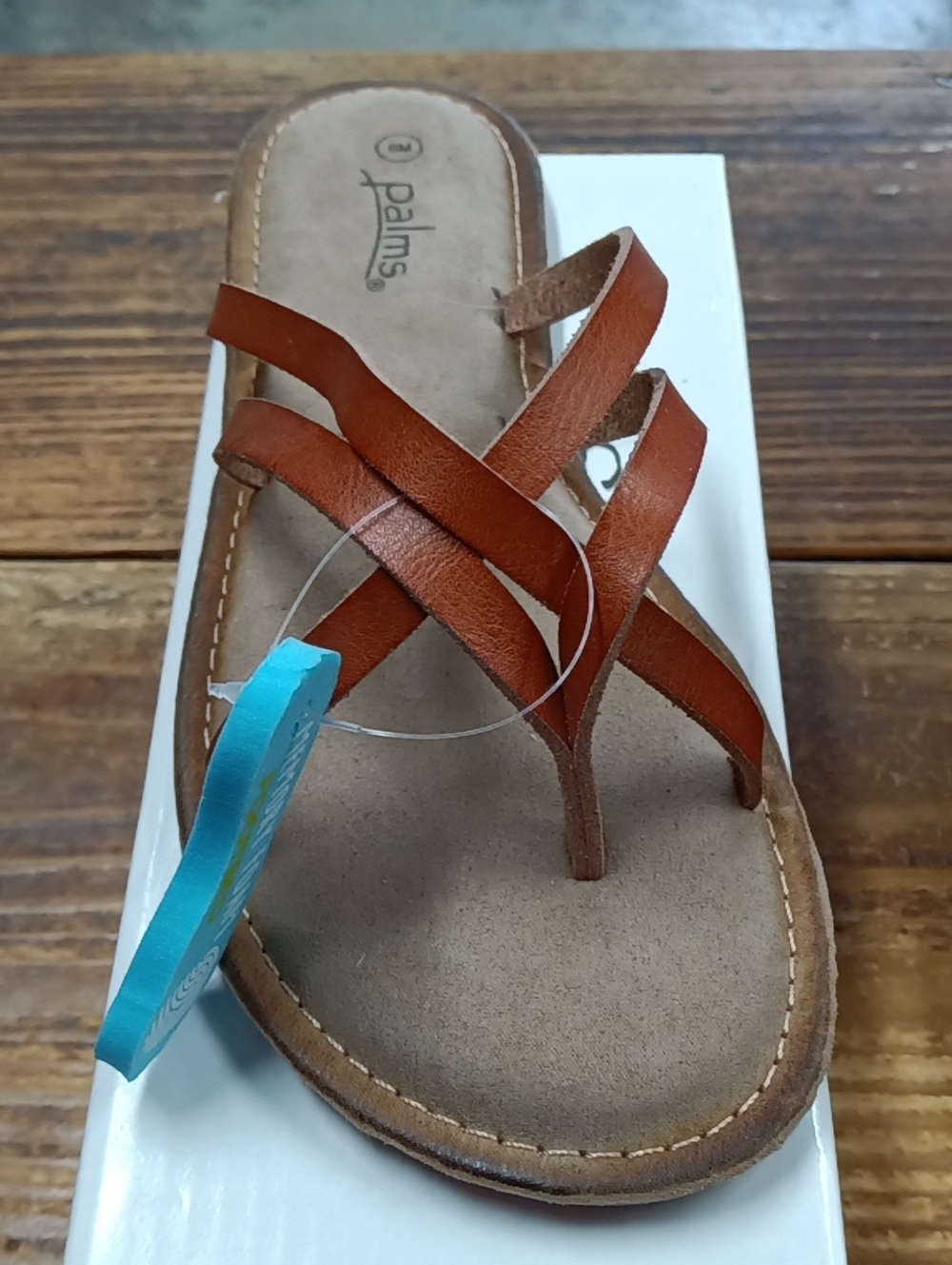 Women's Tan Cross-Strap Toe-Post Sandal by Palms